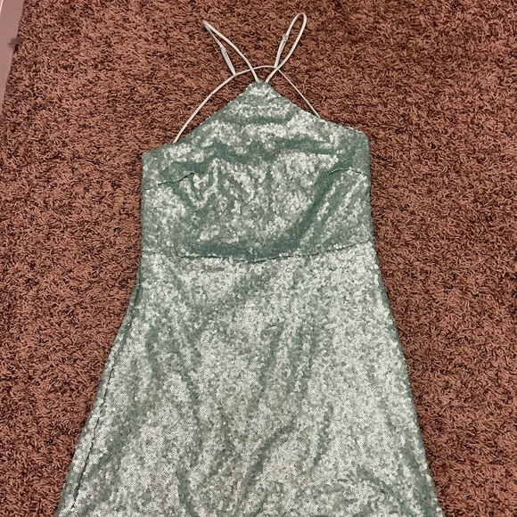 VICI Blue-Green Sequin Dress - Picture 3 of 10